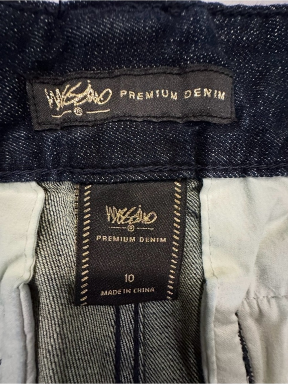 Mossimo Y2K Flare Jeans Low Rise Wide Leg Dark Blue Stretch Premium Denim Sz 10 - Picture 6 of 9